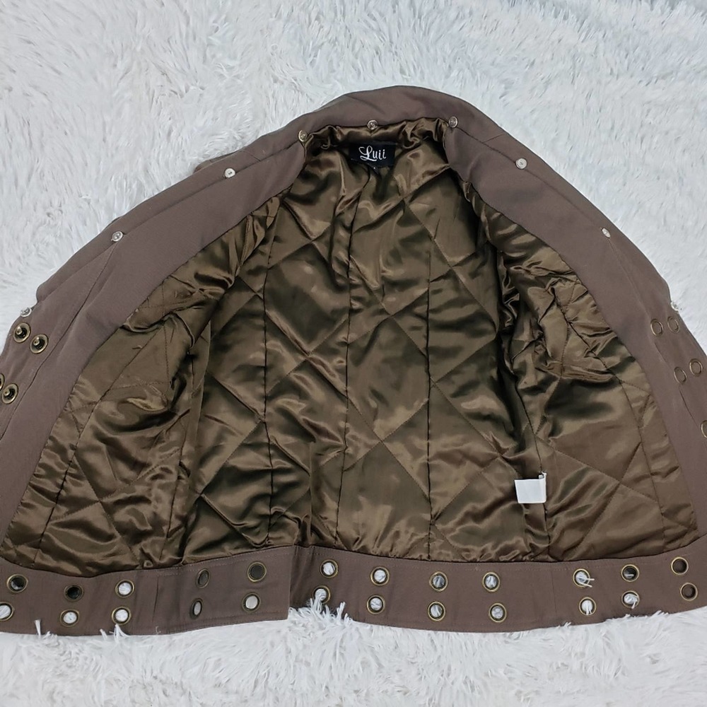 Anthropologi Luii brown rivet blazer jacket sz med - Picture 4 of 9